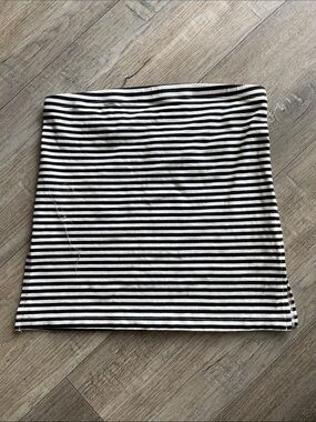 American Eagle Outfitters Black and White Striped Tube Top